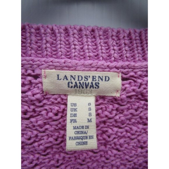 Lands End Sweater Small Pullover Woven knit Breathable Preppy - Picture 8 of 10